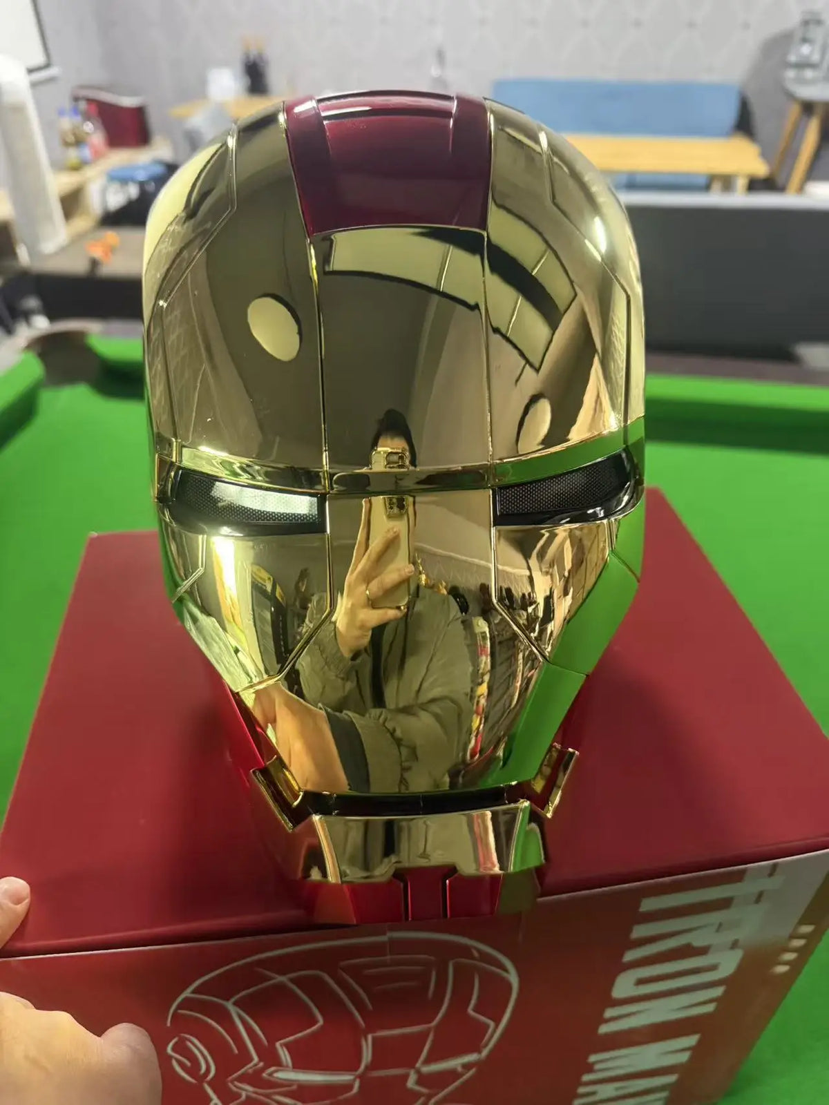 Iron Man Mk5 Helmet 1:1 Wearable Voice Control 3 Modes LED Light Jarvis Mask Open/Close Adult Cosplay Collectible Gift