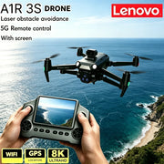 Lenovo A1R Drone GPS 8K HD 5G WIFI FPV Foldable Quadcopter Brushless Motor Laser Obstacle Avoidance Large Screen Remote Control