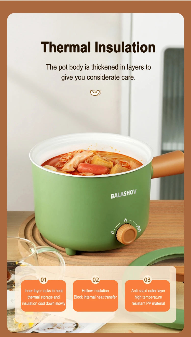 220V/110V Multifunction Cooker Household Single/Double Layer Hot Pot Mini Electric Cooking Machine Non-stick Pan Pots EU /USPlug