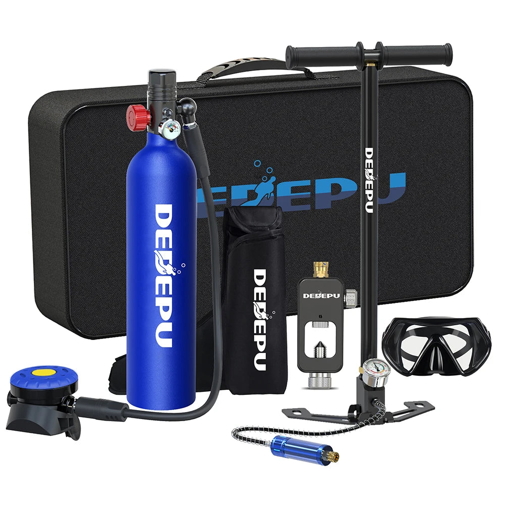 DEDEPU 1L Scuba Diving Tank Professional Diving Equipment Underwater Breathing Scuba Tank Oxygen Cylinder 15-25 Minutes