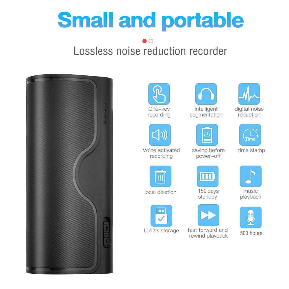 Professional Digital Voice Recorder Long Time Recording USBPen Noise Reduction Voice Activated Digital Audio Recorder MP3 Player