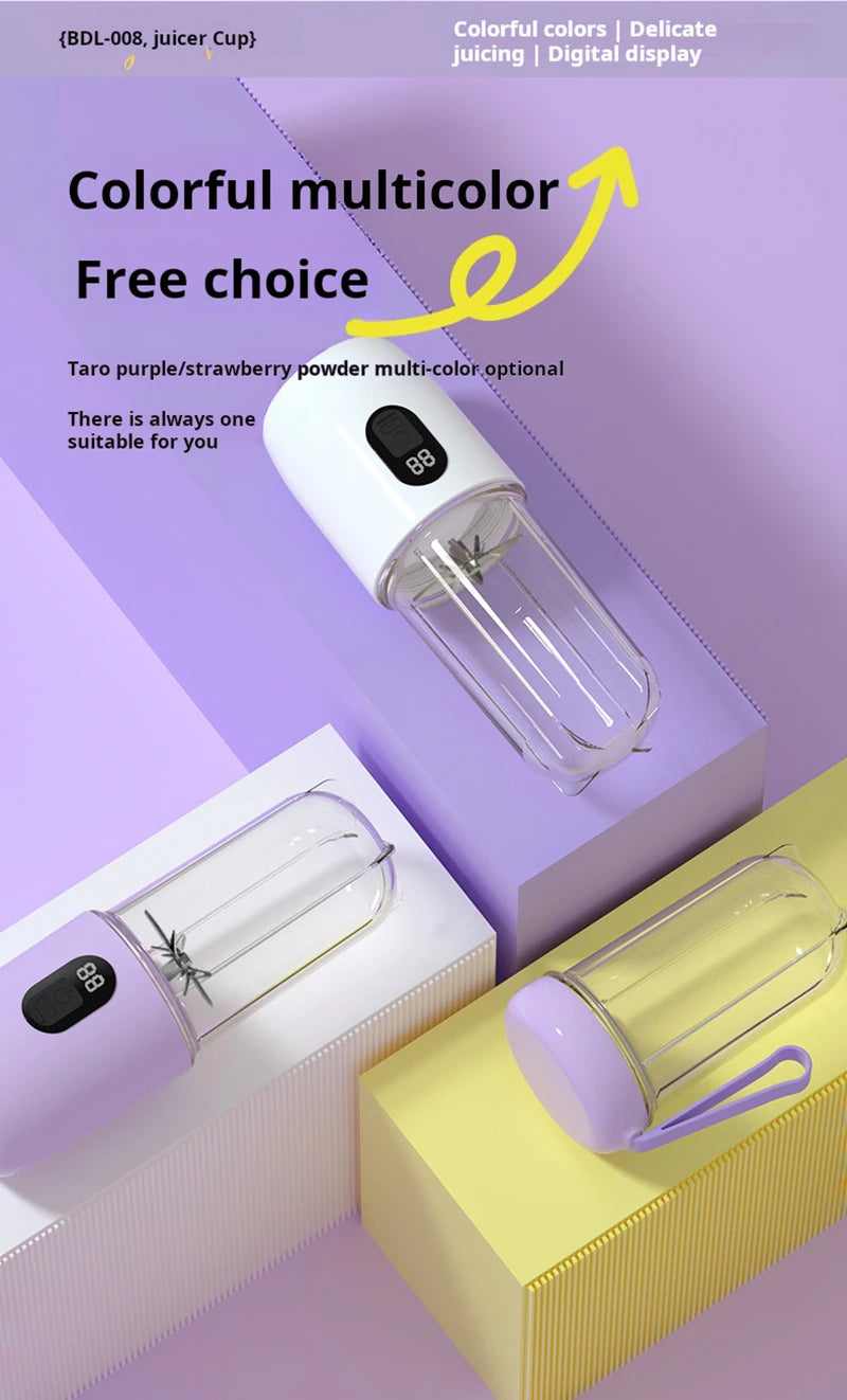 Blend on the go with this portable, USB rechargeable cordless mini juicer mixer—perfect for fresh smoothies anytime, anywhere!