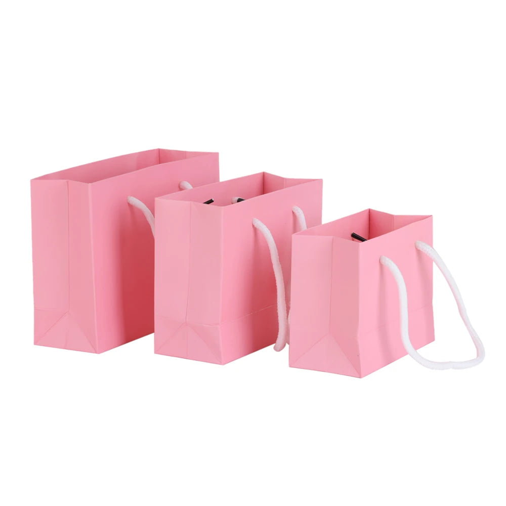 5/10PCS Black White Pink Color Small Kraft Gift Bags With Rope Handles for Party Gift Wrapping Favor Bag Paper Packing Gift Bags