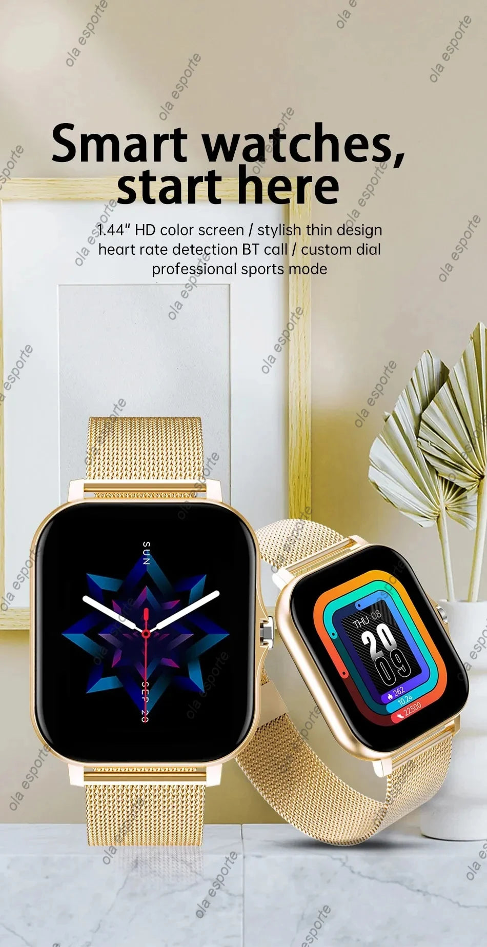 Stay stylish and connected with this versatile smartwatch designed for both men and women!