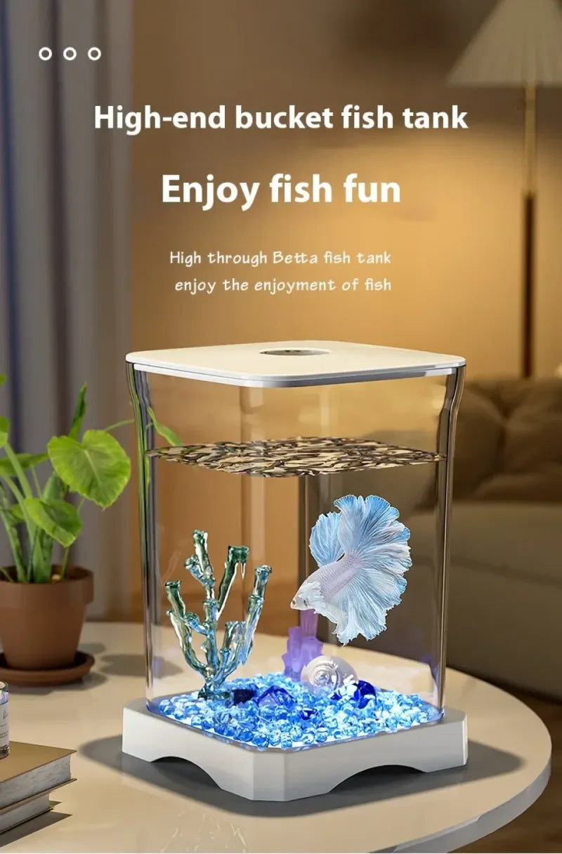 4K High-definition Desktop Fish Tank Acrylic Fish Tank Detachable Transparency Small Tank Multipurpose Amphibian Feeding Box