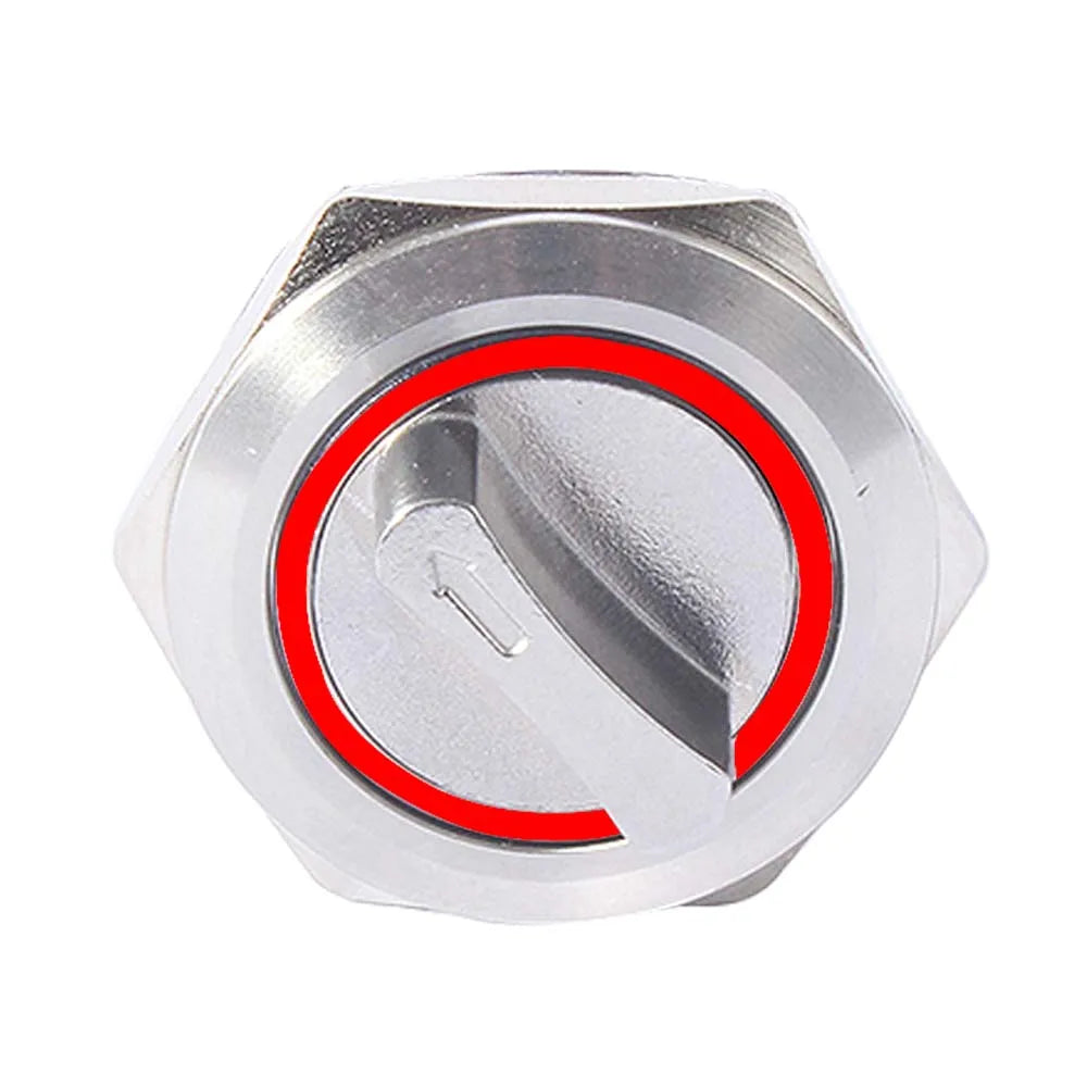 22mm 2/3 position Metal Selector Latching Push Button knob Rotary Switch DPDT SPDT 12V LED Illuminated 1NO1NC/2NO2NC ON OFF lock