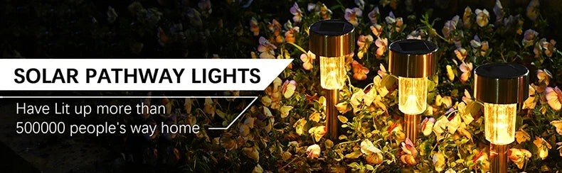 Outdoor Solar Lights Garden Lights Solar Powered Lamp Lantern Waterproof Landscape Lighting Pathway Yard Lawn Garden Decoration