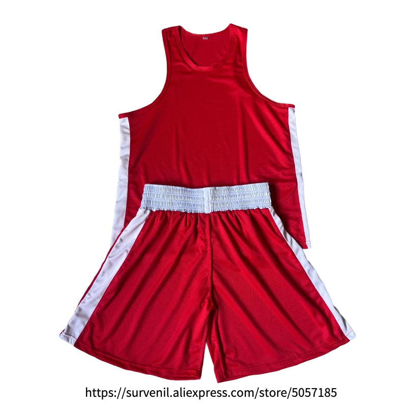 Muay Thai Shorts Quick Dry Boxing Clothes Men Women Kids Sanda Wushu Uniform Gym Martial Arts MMA Suit Boxing Shorts and Vest