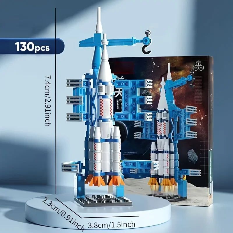 Space Rocket Building Blocks Set STEM Educational DIY Puzzle 3D Assembly Model Construction Toy for Kids Boys Girls School Gift