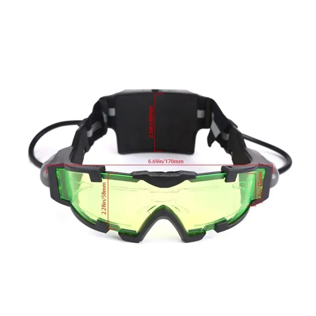 New Adjustable LED Night Vision Glass Motorcycle Racing Universal Goggles Hunting Glasses with Flip Light Windproof