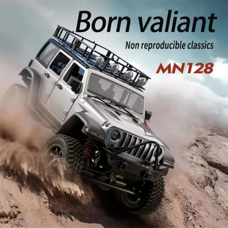 MN128 1/12 RC Car 4WD Jeep Model 2.4G Remote Control LED Light 4X4 Off Road 4WD Climbing RC Truck Electric Toy Car Gift for Boy