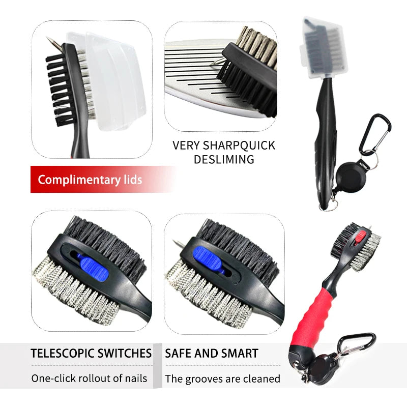 Golf Club Cleaner Golf Cleaning Brush With Carabiner Groove Sharpener Cleaner Multi Style Golf  Sports Accessories Drop Ship