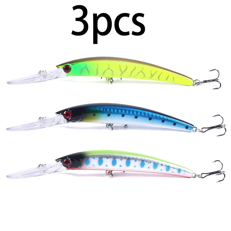 1pcs 15cm 15g  Deep Diving Jerkbait Artificial Hard Bait Fishing Wobblers Minnow Lure for Bass Pike Carp Fishing  Tackle