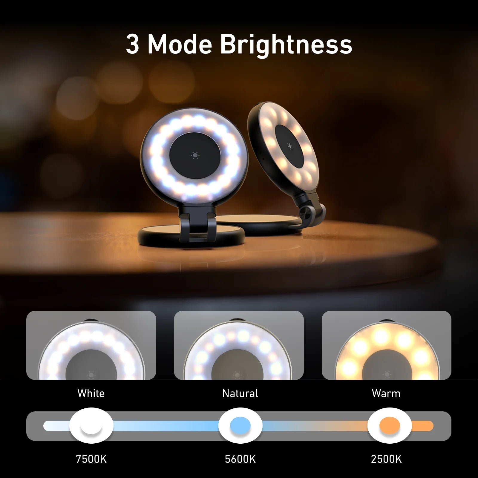 TELESIN Magnetic Fill Light Mini Selfie Light 3 Modes Adjustable Brightness with iPhone Magsafe 360° LED Selfie Ring Fill Light