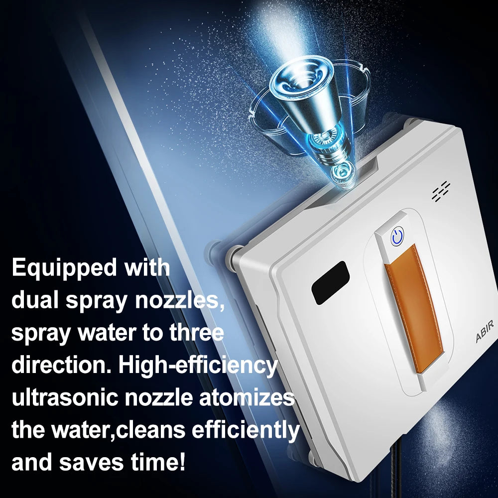 Window Vacuum Robot Cleaner ABIR WD8, Dual Ultrasonic Spray, AI Intelligent Wipping, Updated Laser, Smart Home Glass Wall Washin
