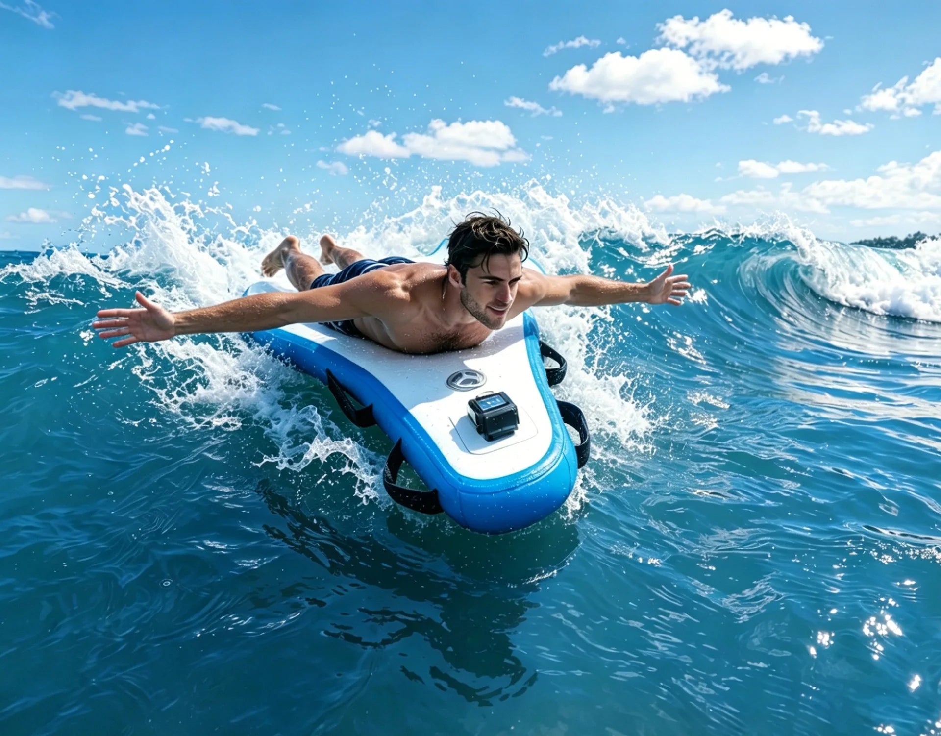 Electric adult inflatable body board, floating, surfboard, pulp board can assist swimming, booster cross-border special supply
