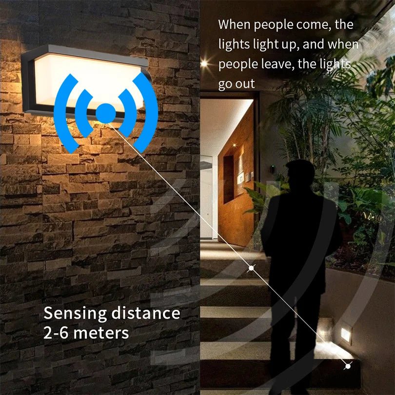 LED Outdoor Wall Light Waterproof outdoor led light Radar Motion Sensor outdoor lamp for Balcony garden lights outdoor lighting