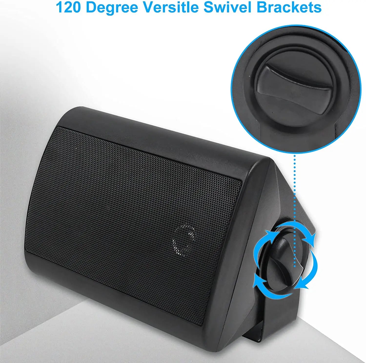 Herdio 2PCS 4'' 200 Watt Indoor Outdoor Speakers Wall Mounted 2 Way Audio SystemPowerful Bass Expansive Stereo Sound Coverage