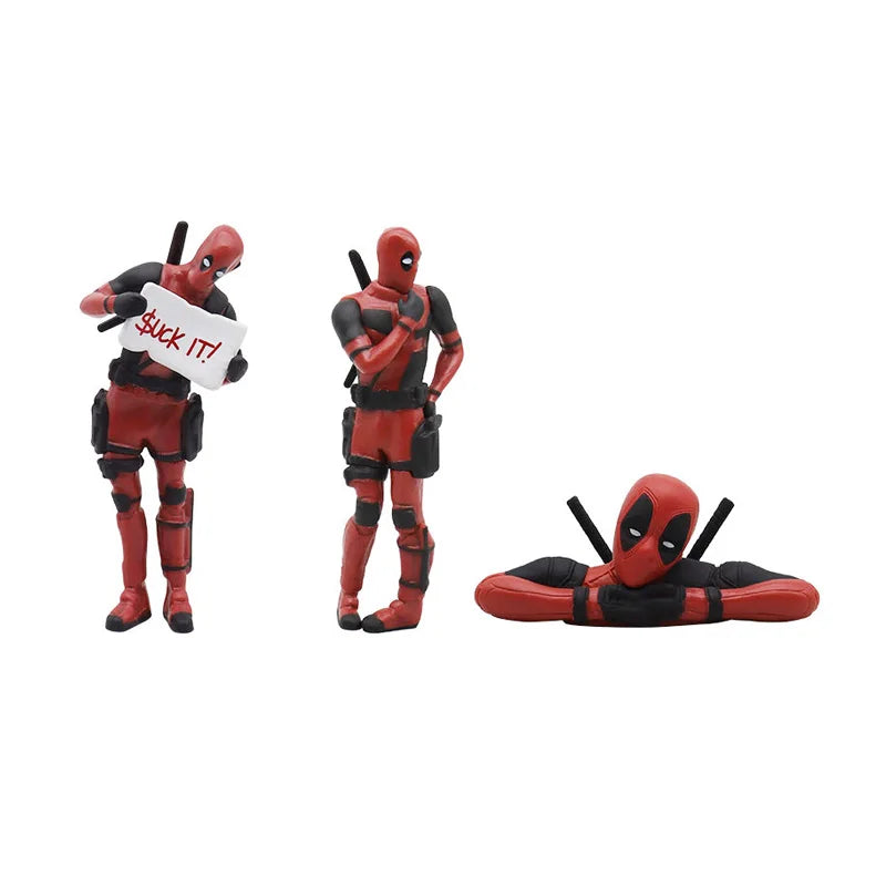 Anime Deadpool Action Figure Car Interior Decoration Toy Pendant Car Accessories Model Mini Doll Figurine Kids Toys Gift