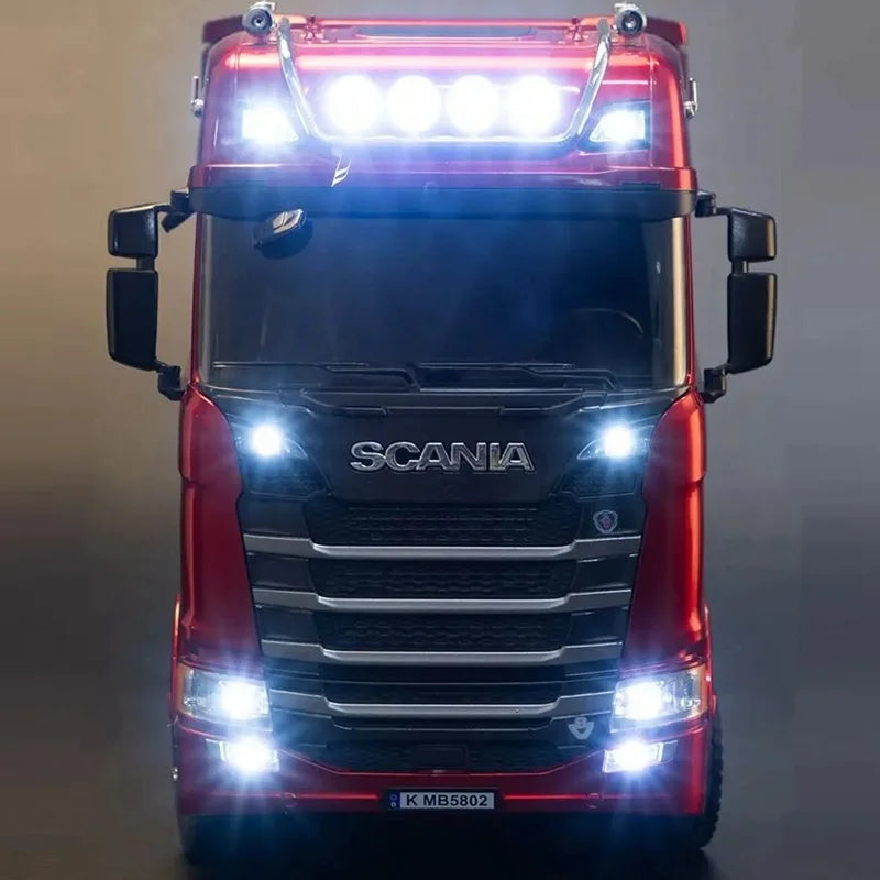 Remote Control Car RC Tractor Alloy Heavy Truck Engineering Semi Trailer Model with Light Sound Radio Toy HUINA 1501 770S Gift