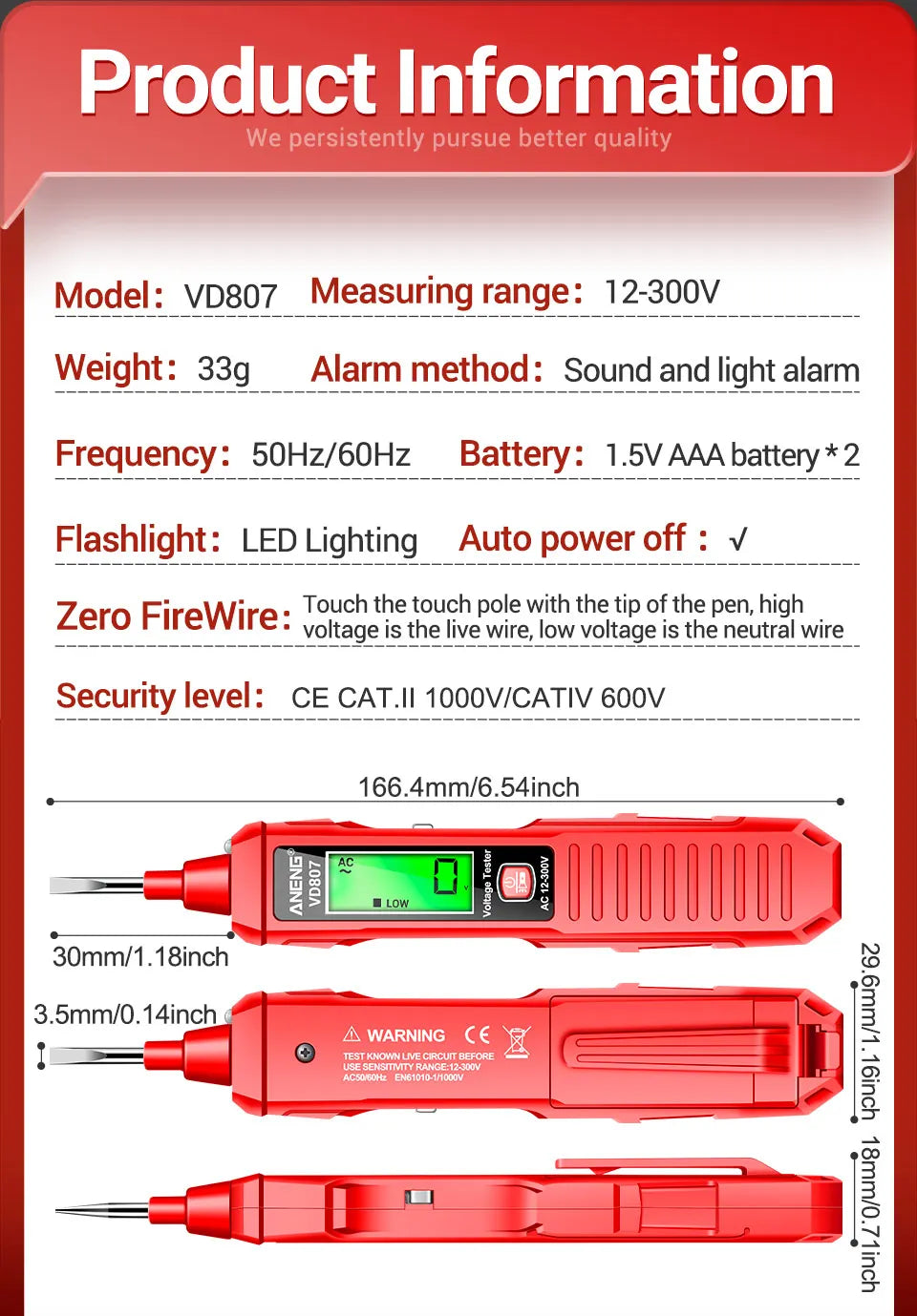 Safely detect live wires with this one-word induction portable smart electric pen tester—featuring NCV sensor and compatible with 50/60Hz for accurate, non-contact voltage testing!