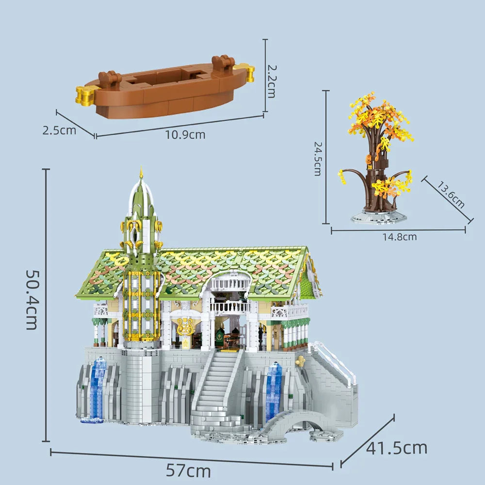 Movie Rings Rivendell Building Blocks MOC City of Elven Architecture Model Brick Assembly Puzzle Toys Children Christmas Gift