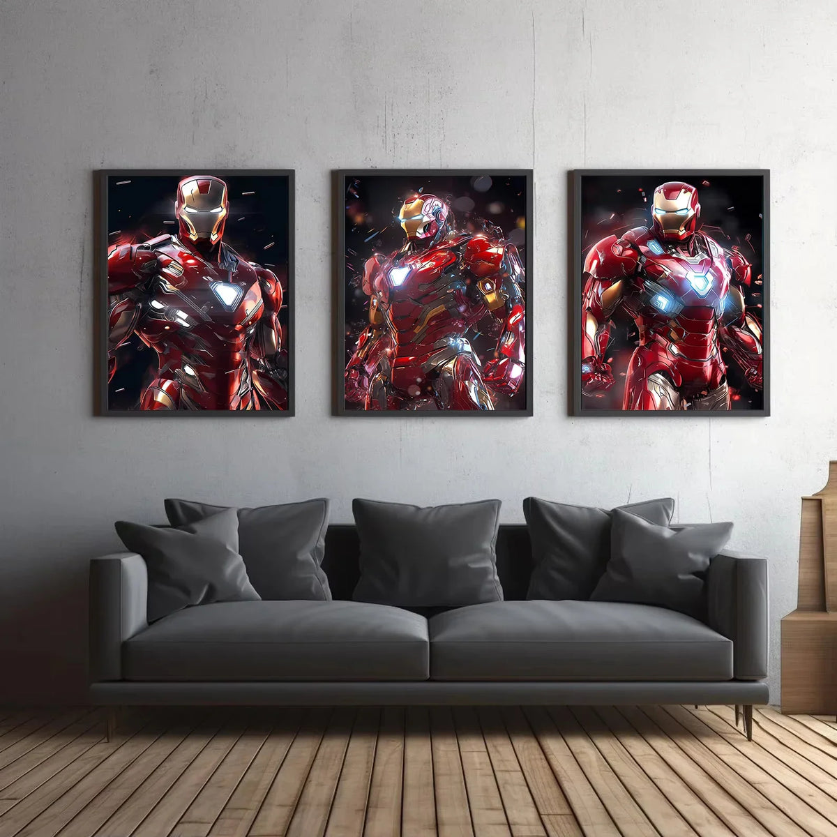 1PC frameless, Paintings Avengers Poster Print Marvel Movie Figures Decor Iron Man Wall Art Canvas Painting Superhero Kid