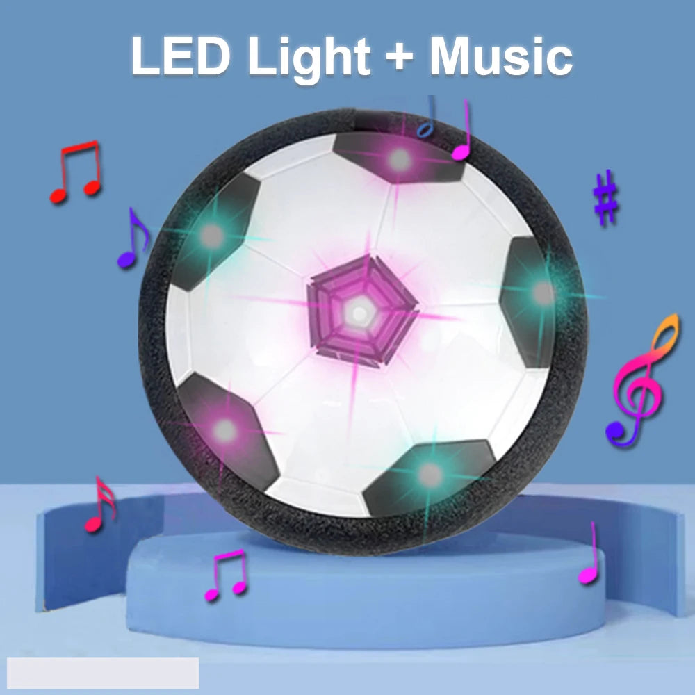 Score big fun with this electric floating soccer ball toy—featuring LED lights and music to keep kids entertained for hours!