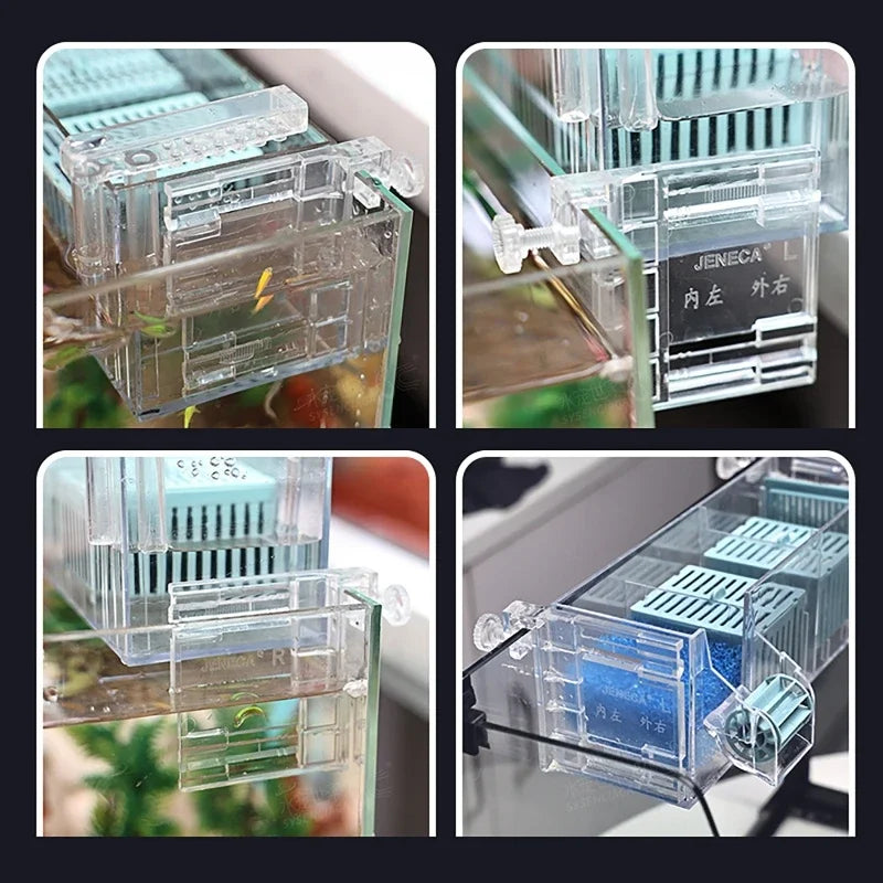 New Fish Tank Waterfall Filter Box Wall Mounted Built-in Silent Circulating Water Purifier For Aquarium Tank Box With Water Pump