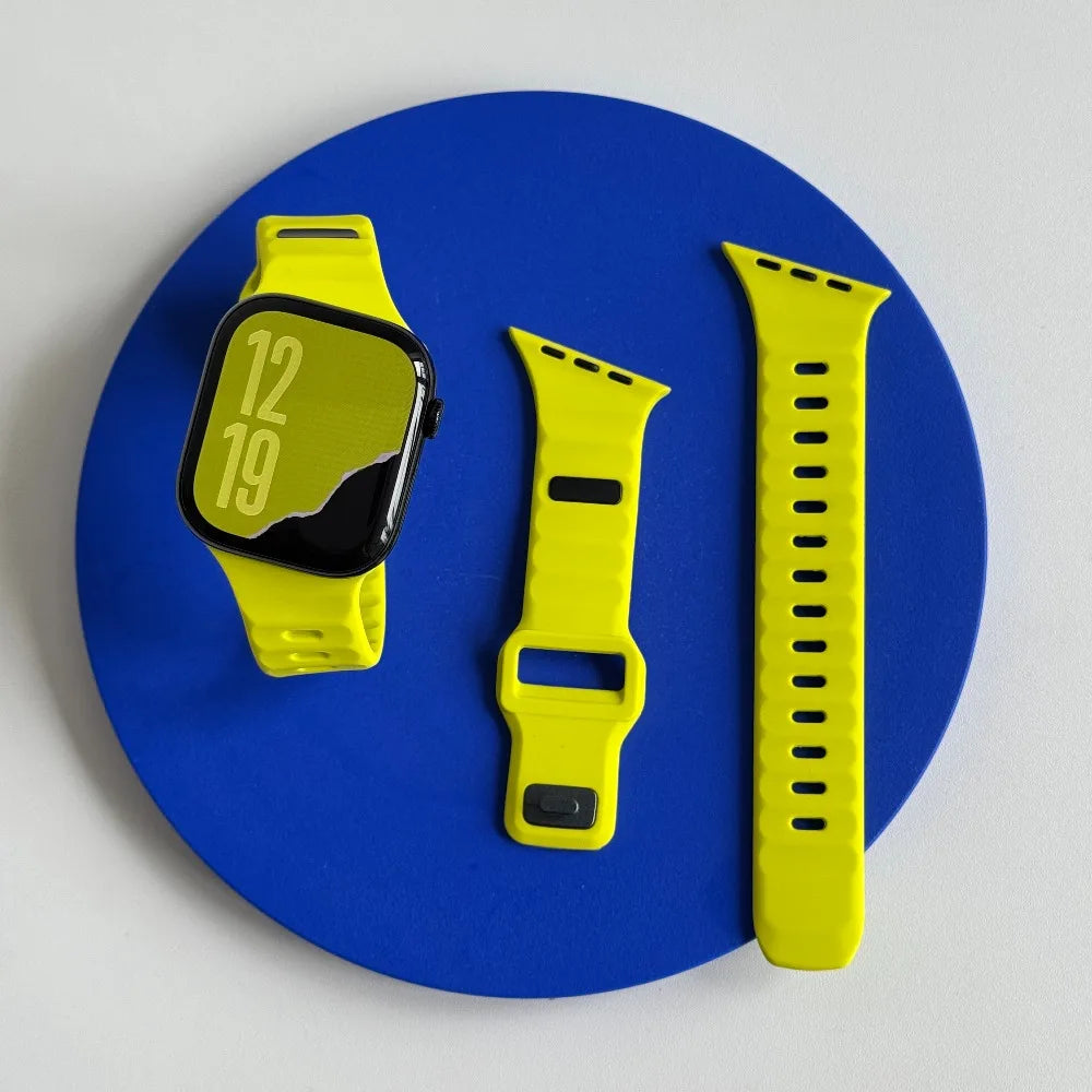 Silicone Sport Strap For Apple Watch Band Ultra 49mm 40mm 41mm 44mm 45mm 46mm correa bracelet iwatch Series 11 10 9 8 7 6 5 se