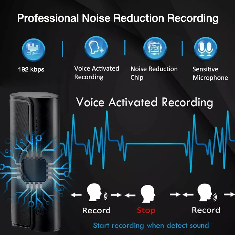 Professional Digital Voice Recorder Long Time Recording USBPen Noise Reduction Voice Activated Digital Audio Recorder MP3 Player