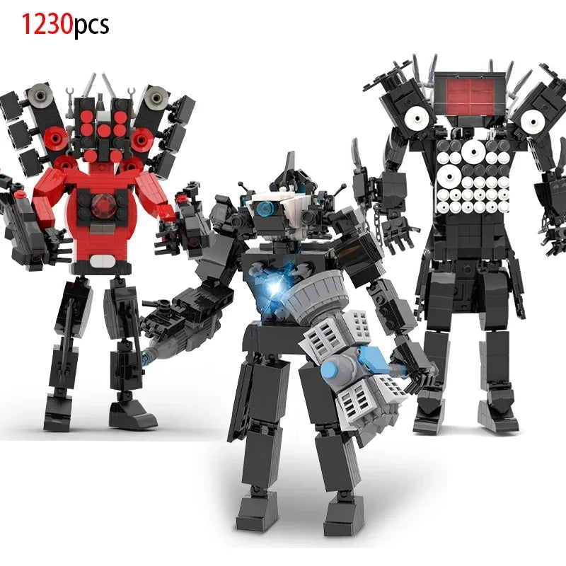 Moc Skibidi Toilet Action Figures Model Building Blocks Camerman Titan Speakerman Surveillance Man TVMan Boys Toys For Kids Gift