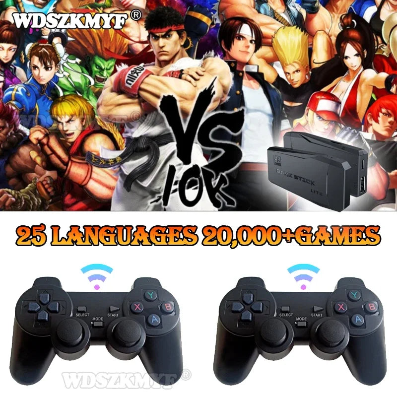 4K NEW 20000 Games Video Game Console 2.4G Wireless Controller Portable TV Game Stick Retro Handheld Game Player For Xmas Gift