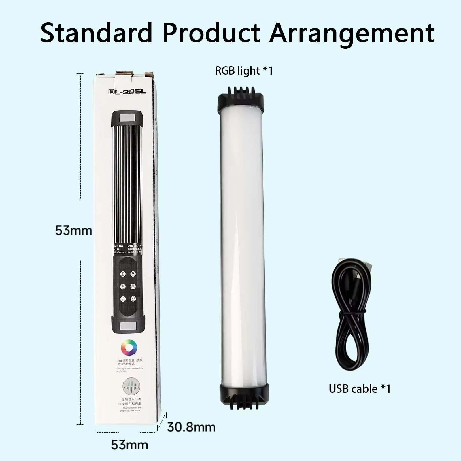 RGB Photographic Lighting 2700-7500K Magnet Photography Mini Handheld LED Light Stick Tube Stick Lamp For Video Vlog Fill Light