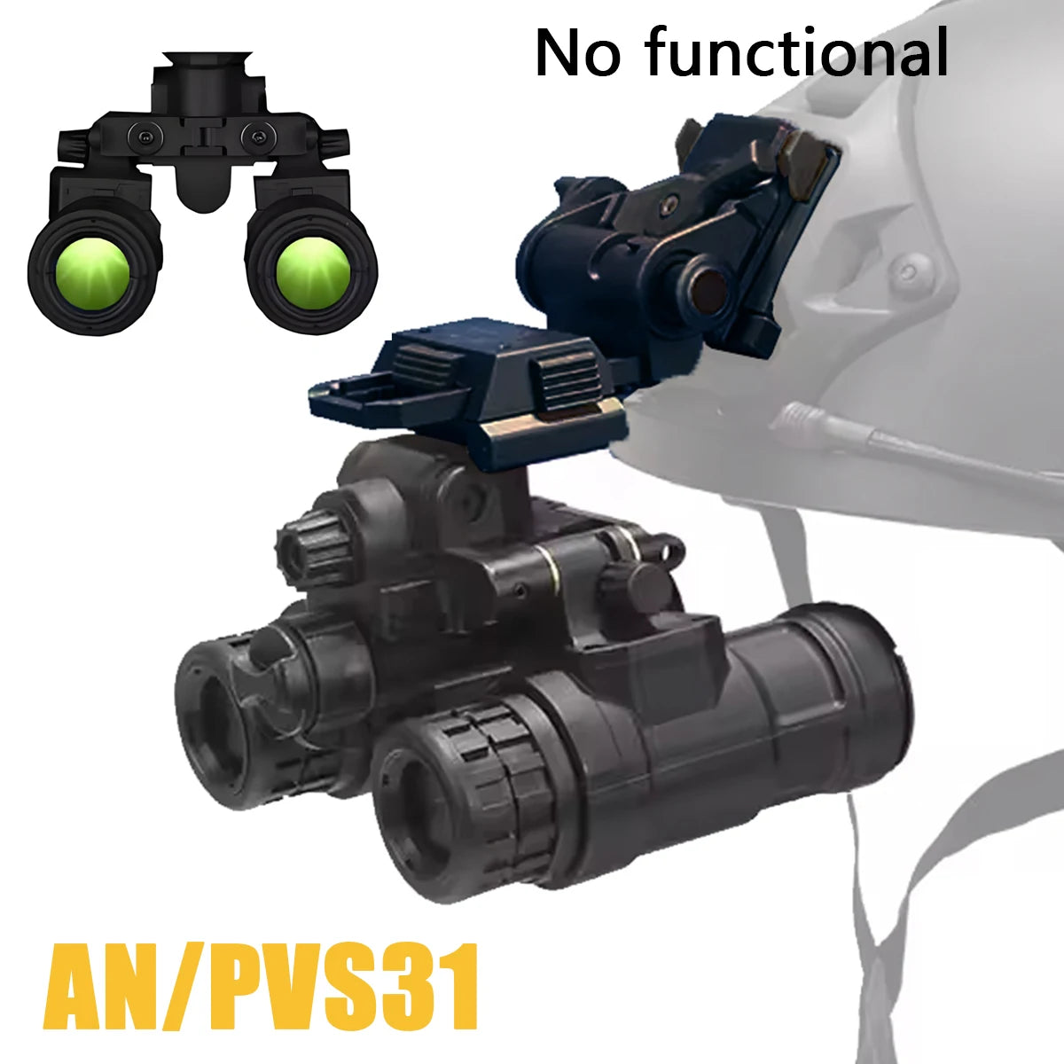 Tactical AN/PVS31 Night Vision Goggles Dual-Tube Binocular NVG Dummy Props Helmet No Function Model with L4G24 Helmet Mount