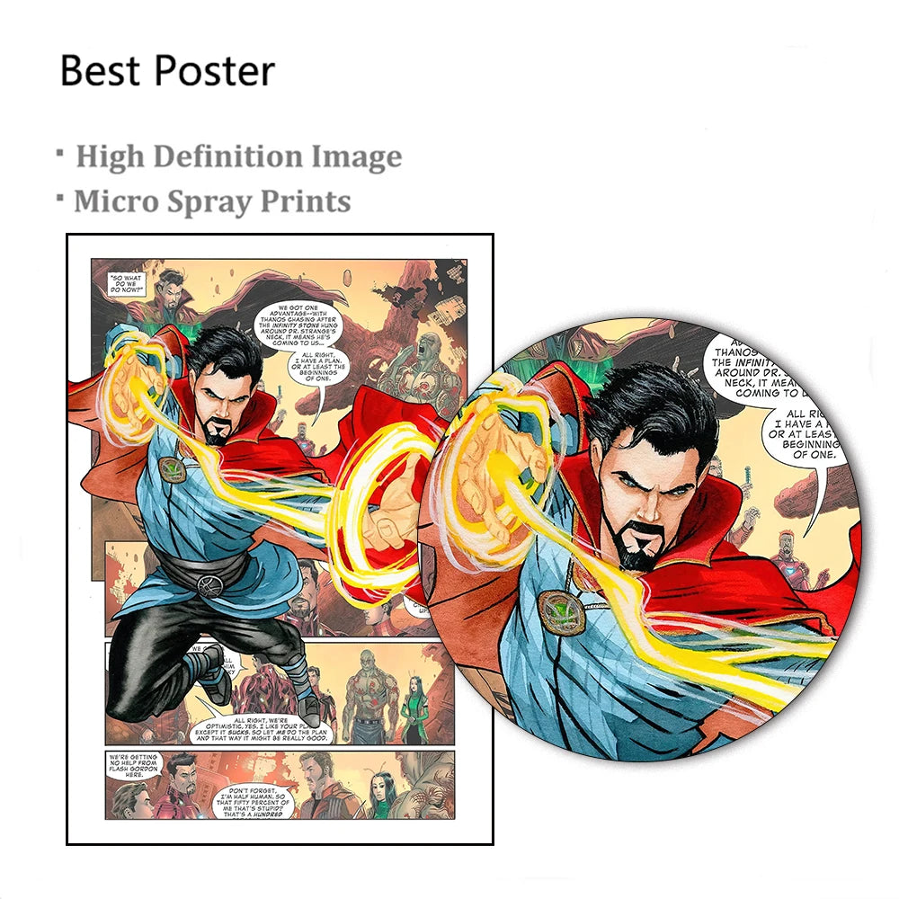 Frameless Marvel Movie Avengers Wall Art Canvas Posters Superhero Spiderman Iron Man Home Decor Children Room Canvas Painting Mu