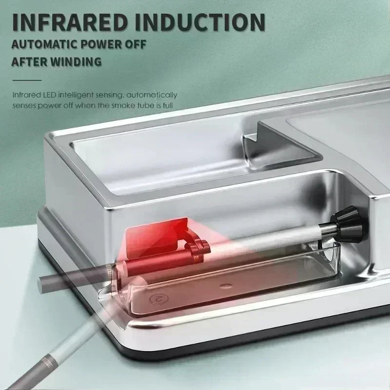 Auto Cigarette Maker Tools Hot Infrared Electric Cigarette Rolling Machine 6.5/8mm Dual-use Tube Injector Roller Tobacco Filling