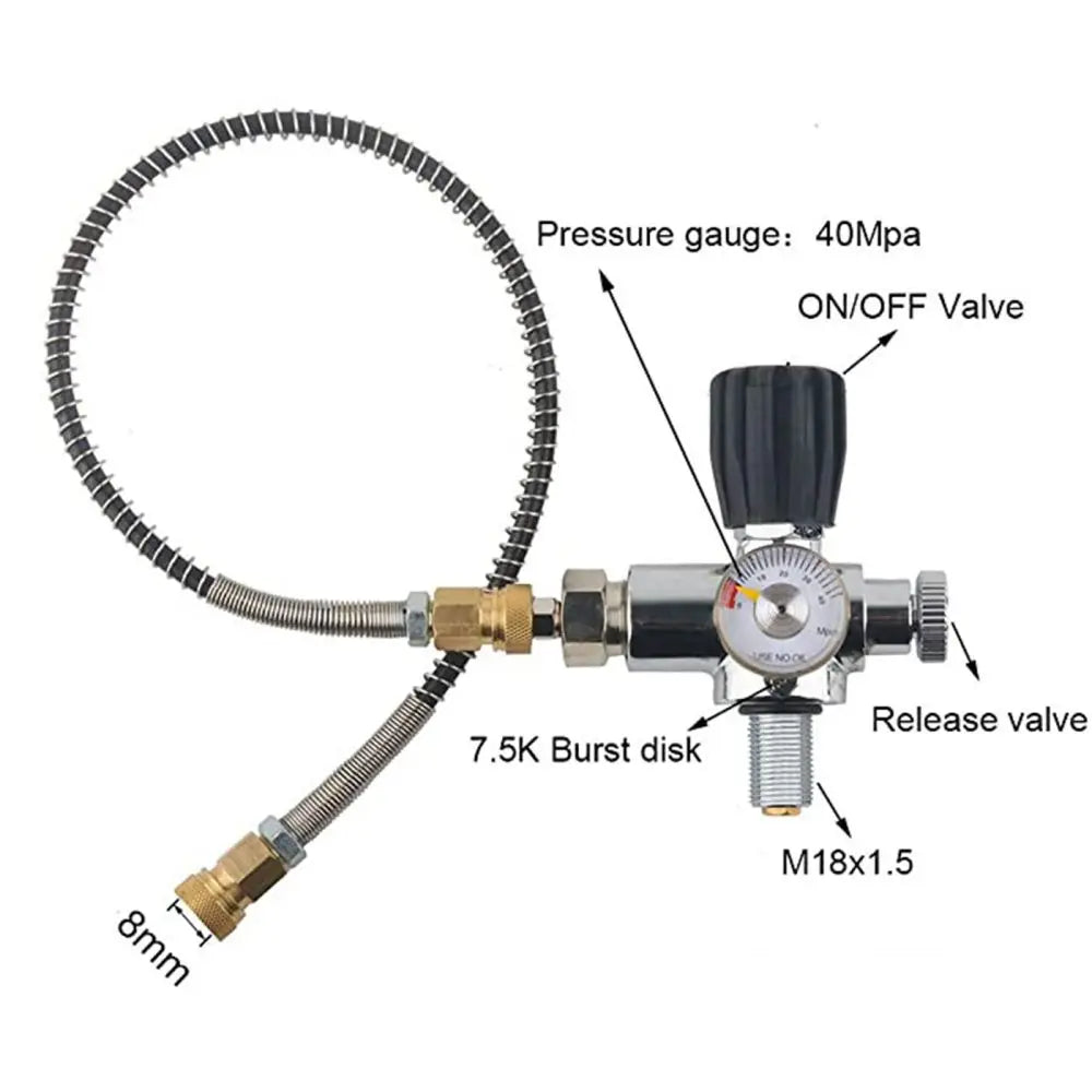 TUXING 300Bar 3L Carbon Fiber Cylinder 4500psi High Pressure Air Tank Scuba Diving Tank Fill Station Valve Regulator M18*1.5