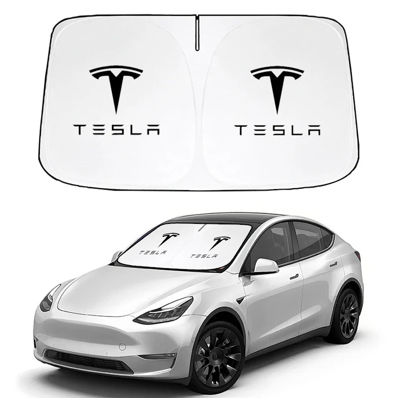 Car Windshield SunShade Sun Visor Foldable Parasol Blocks UV Rays For Tesla Model Y 2016-2026 Model 3 higland 2024 2025