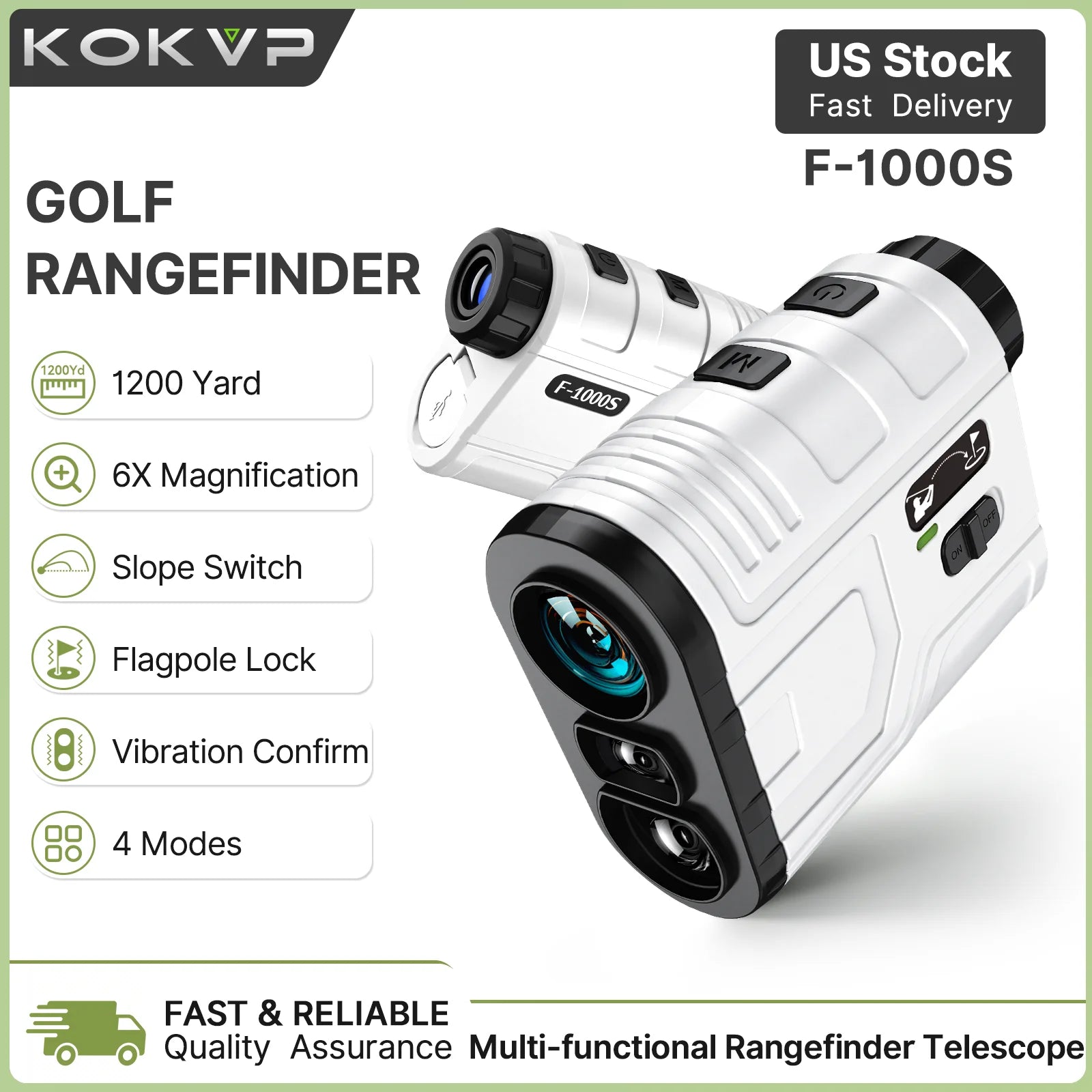 1200Yard Golf Rangefinder Rechargeable Golf Range Finder Digital 6X Magnification Slope Switch Flag Lock Vibration Fog Mode Speed Angle Scan Range Finder Telescope for Golf Hunting Outdoor