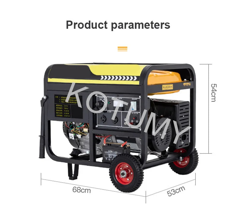 Reliable and powerful, this high-power household gasoline generator is perfect for flood control and disaster relief—featuring both manual and electric start with 220V output for essential backup power!