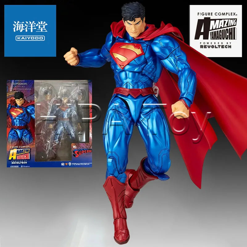 【In stock】HIPA Store Genuine Kaiyodo Amazing Yamaguchi Black Adam & Superman Highly Articulated DC Anime Action Figure Model