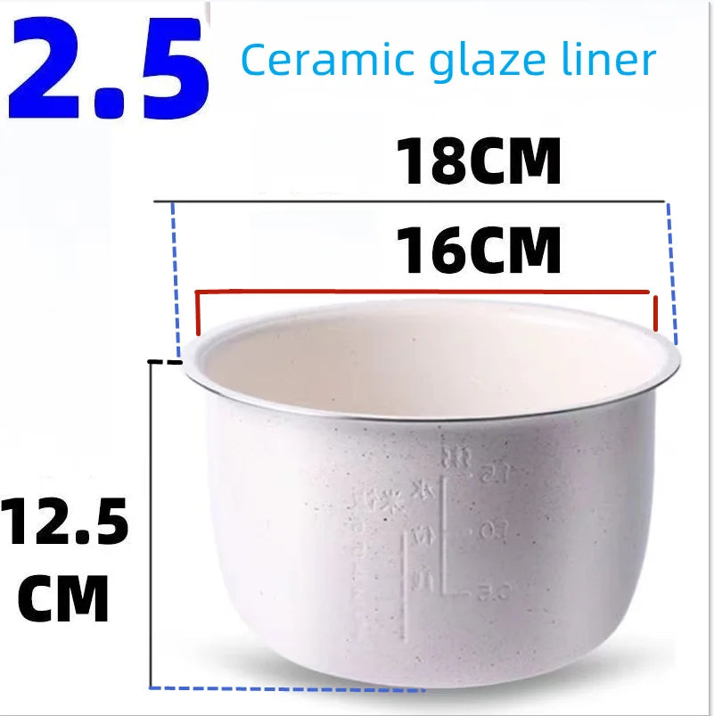 Stainless steel liner without coating ceramic glaze liner rice cooker rice cooker electric pressure cooker inner bowl 4L 5L 6L