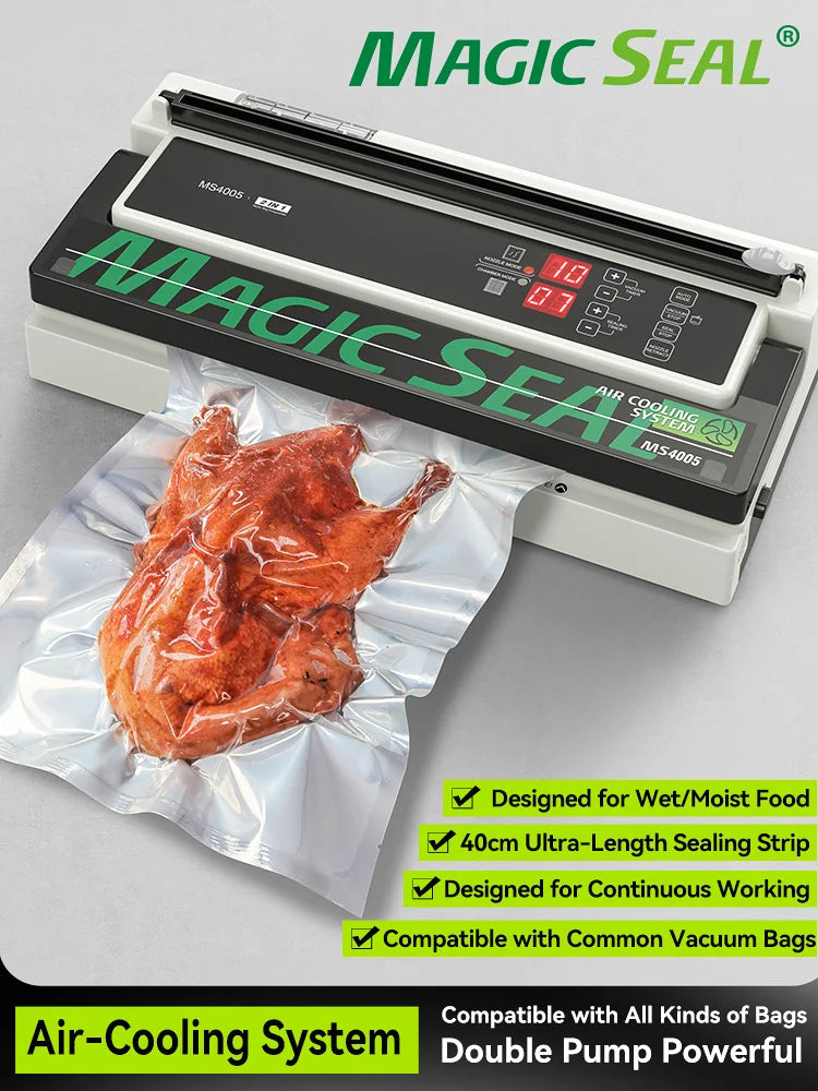 Vacuum Sealer Machine MAGIC SEAL MS300 for Food Plastic Packaging Sealer Mylar Bags Sealer Sealing machine Automatic Manual Mode