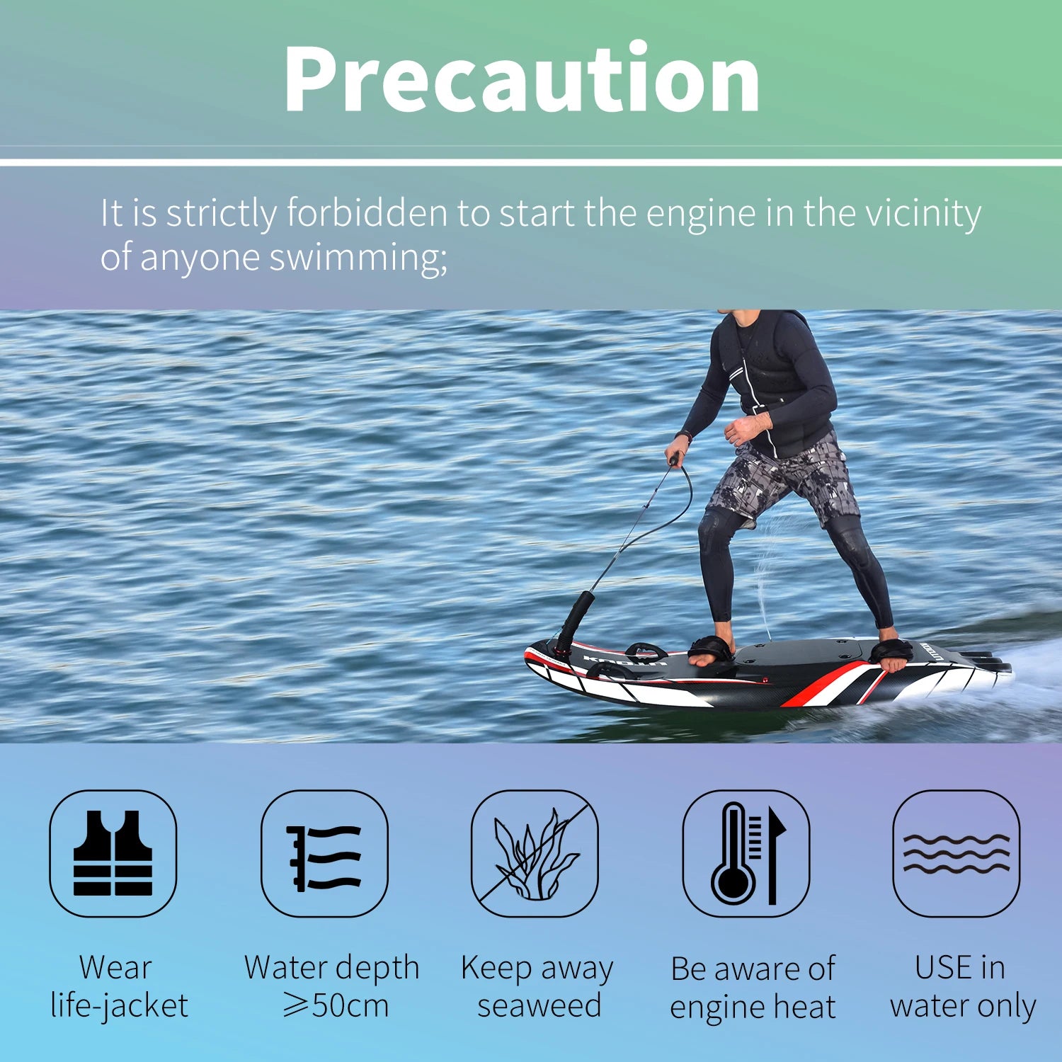 KOOTU Power Surfboard Jet Surfboard, Surfboard, Carbon Fibre Body, Light Weight, Surfing Surfboard, Jet Board with 109CC Engine