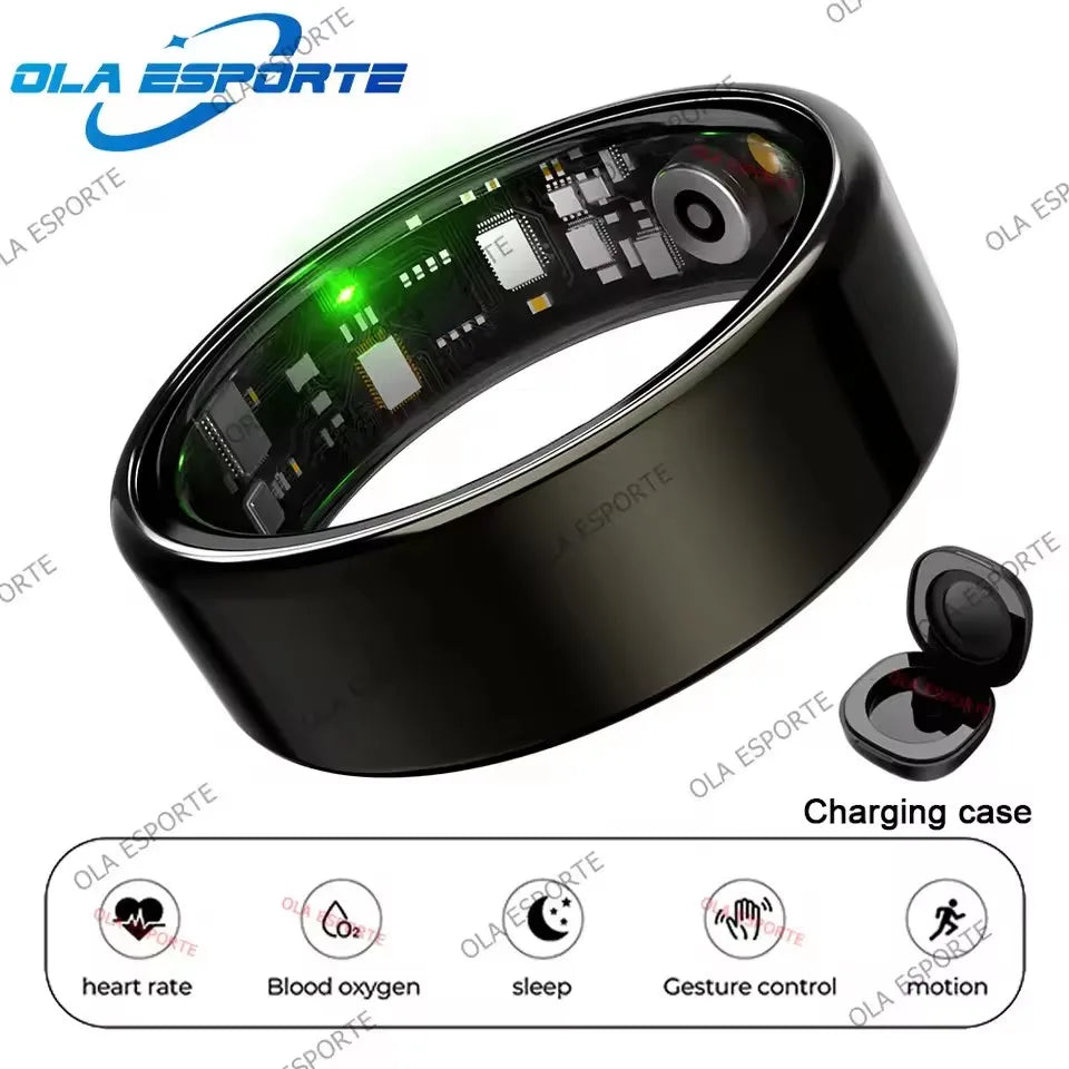 2026 Smart Ring Blood Pressure Heart Rate Sleep Monitoring Smartring & 5ATM Waterproof Multi-sport Mode Smartring Man Women HT30