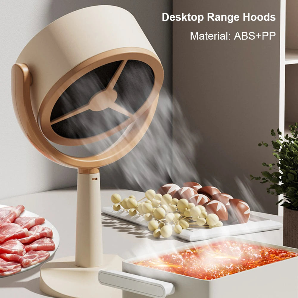 USB Desktop Range Hoods Portable Exhaust Fan Adjustable Angle Small Kitchen Hood Extractor Barbecue Large Suction Cooker Hood
