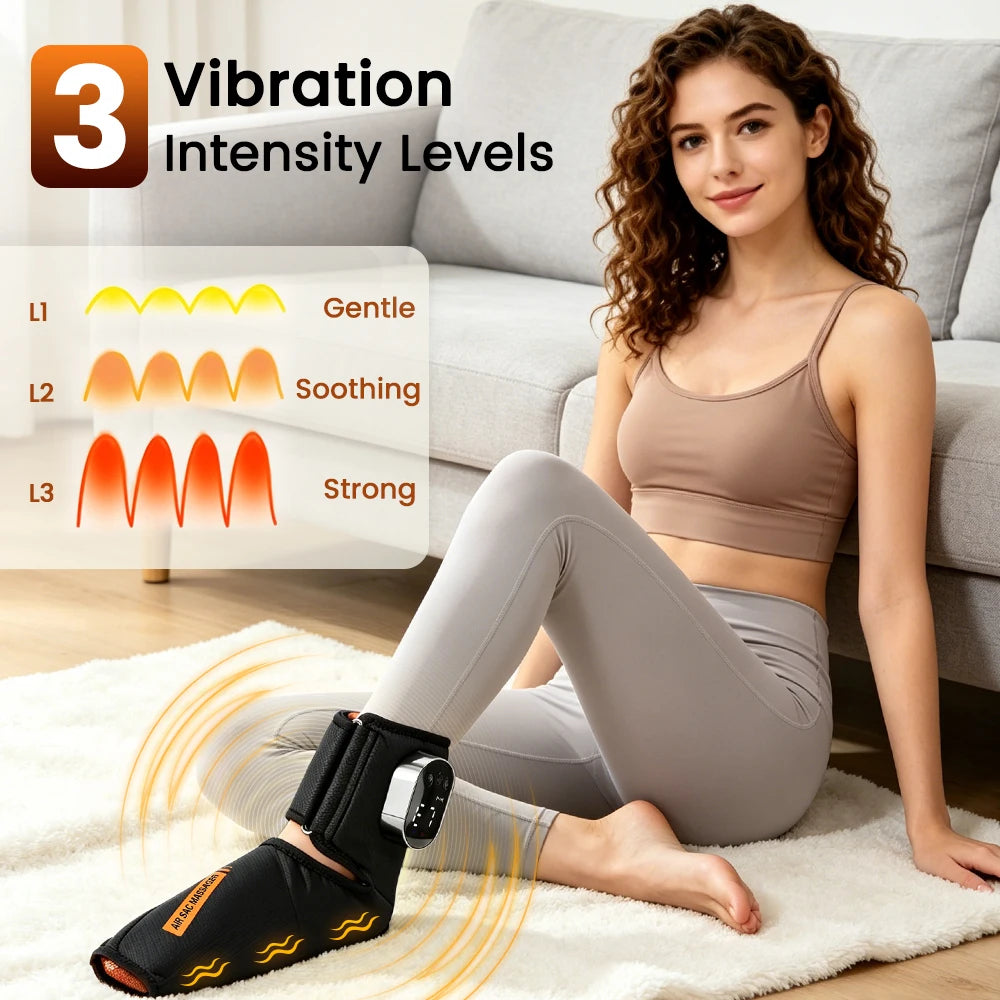 Air Foot Massager With Smart Display Heating Vibration Acupoint Kneading Leg Wrap Recovery Cordless Foot Device For Sports Use
