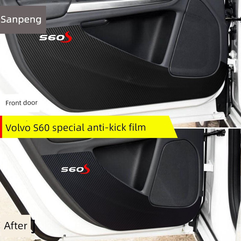 Volvo XC60 Carbon Fiber Interior Car Door Kick Protection Pad