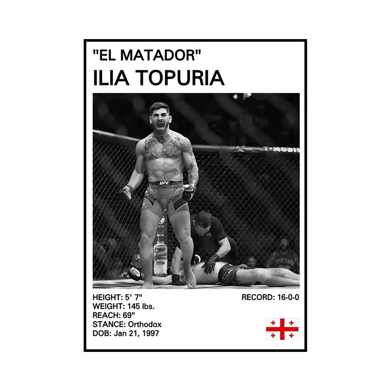 no frame Black and White Boxing Legends Canvas Poster Boxing Inspirational Canvas Painting Print Wall Art for Gym Bedroom Home